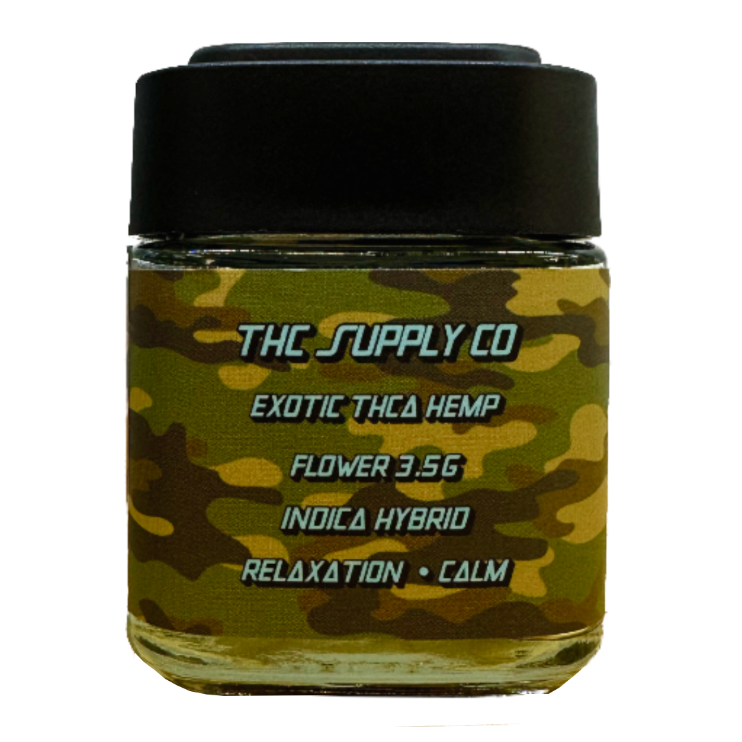 THCSC Exotic THCA Hemp Flower 8th / Indica Hybrid / Glitter Bomb